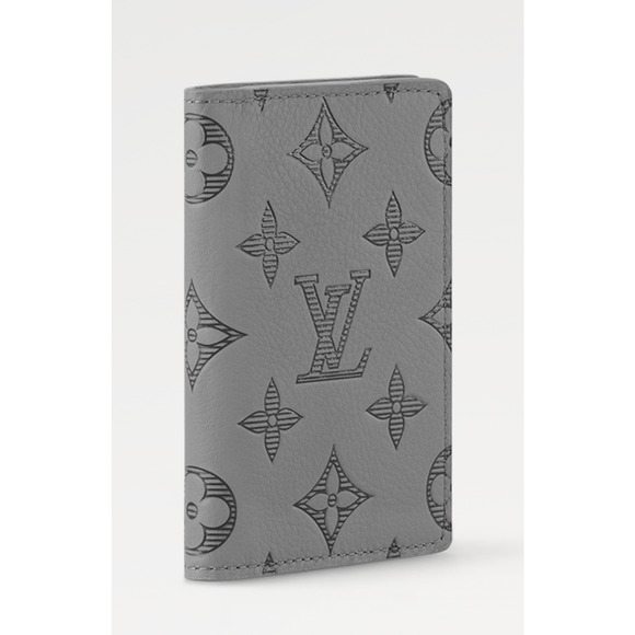 Louis Vuitton Monogram Shadow Grey Leather Logo Pocket Organizer Card Wallet - Picture 3 of 12
